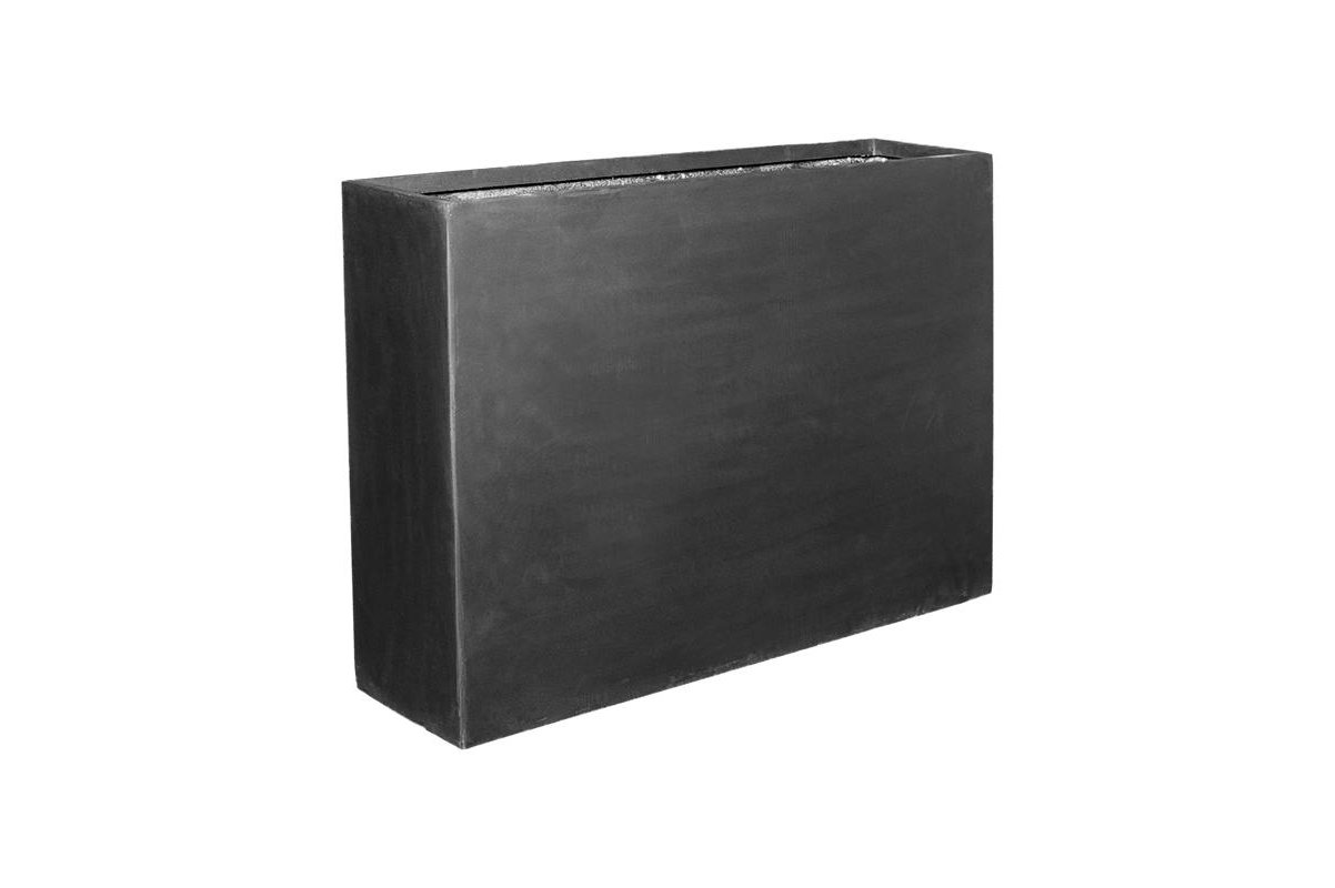 Кашпо fiberstone jort black slim l124 w33 h90 см
