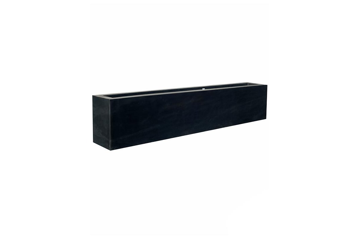 Кашпо fiberstone jort black middle high l200 w30 h40 см