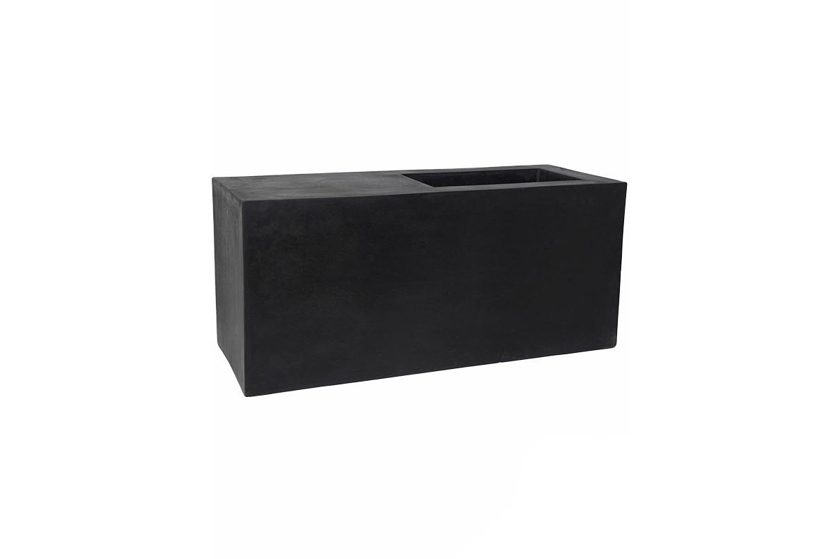 Кашпо fiberstone jort seating black s l100 w40 h45 см