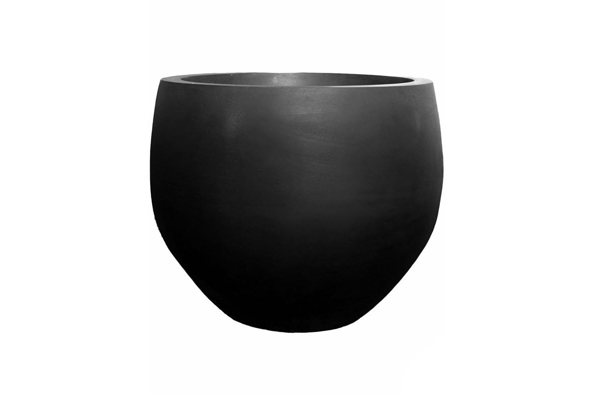 Кашпо fiberstone jumbo black orb l d133 h114 см