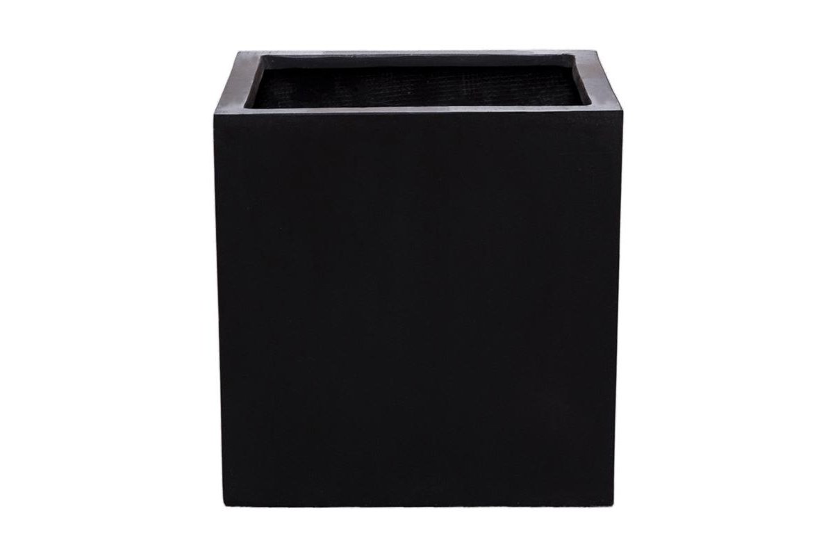 Кашпо fiberstone block black m l40 w40 h40 см