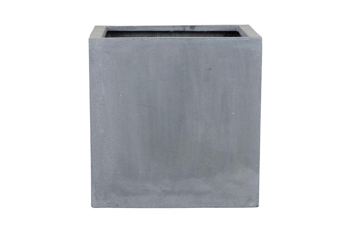 Кашпо fiberstone block grey m l40 w40 h40 см
