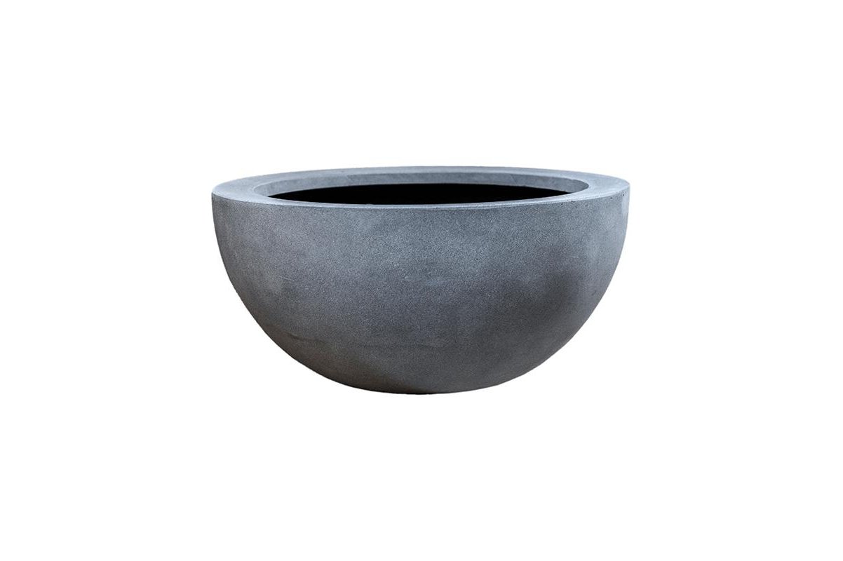 Кашпо fiberstone vic bowl grey m d50 h23 см