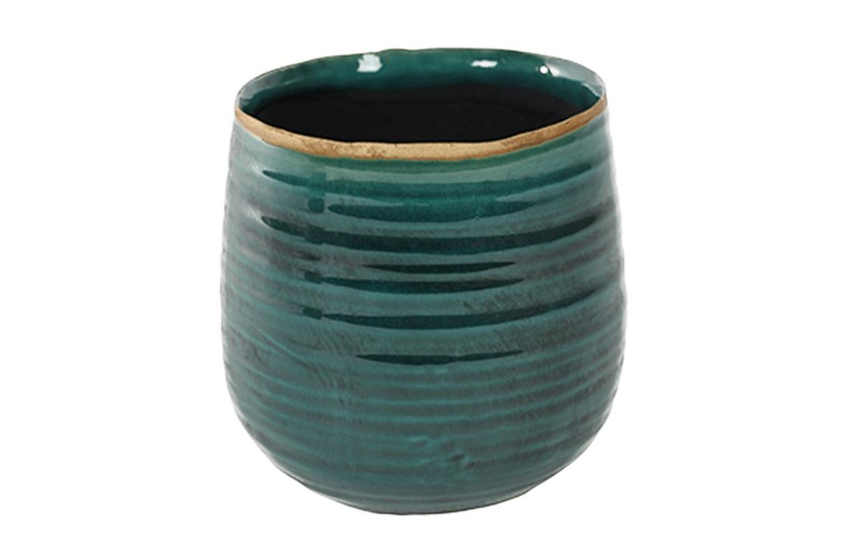 Кашпо indoor pottery pot iris turqoise (per 6 pcs.) d15 h14 см