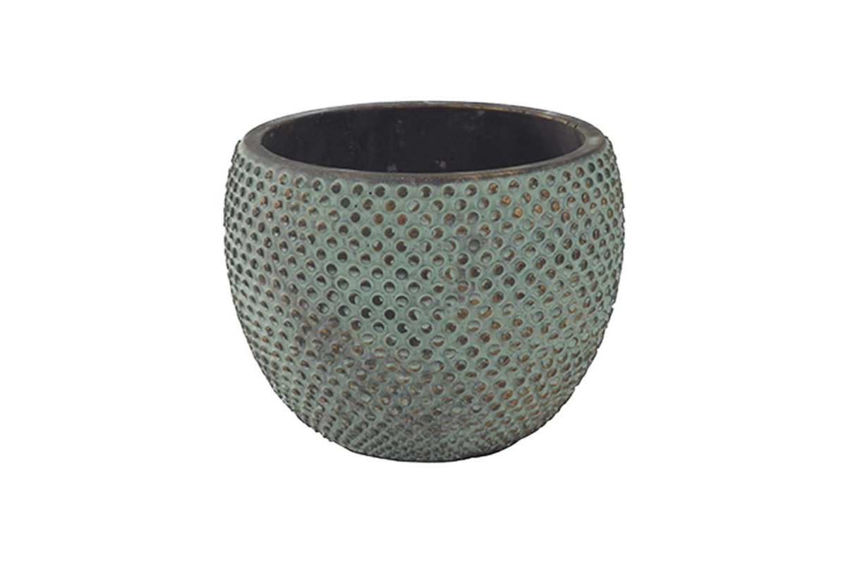 Кашпо indoor pottery pot fay blue gold (per 6 pcs.) d16 h12 см