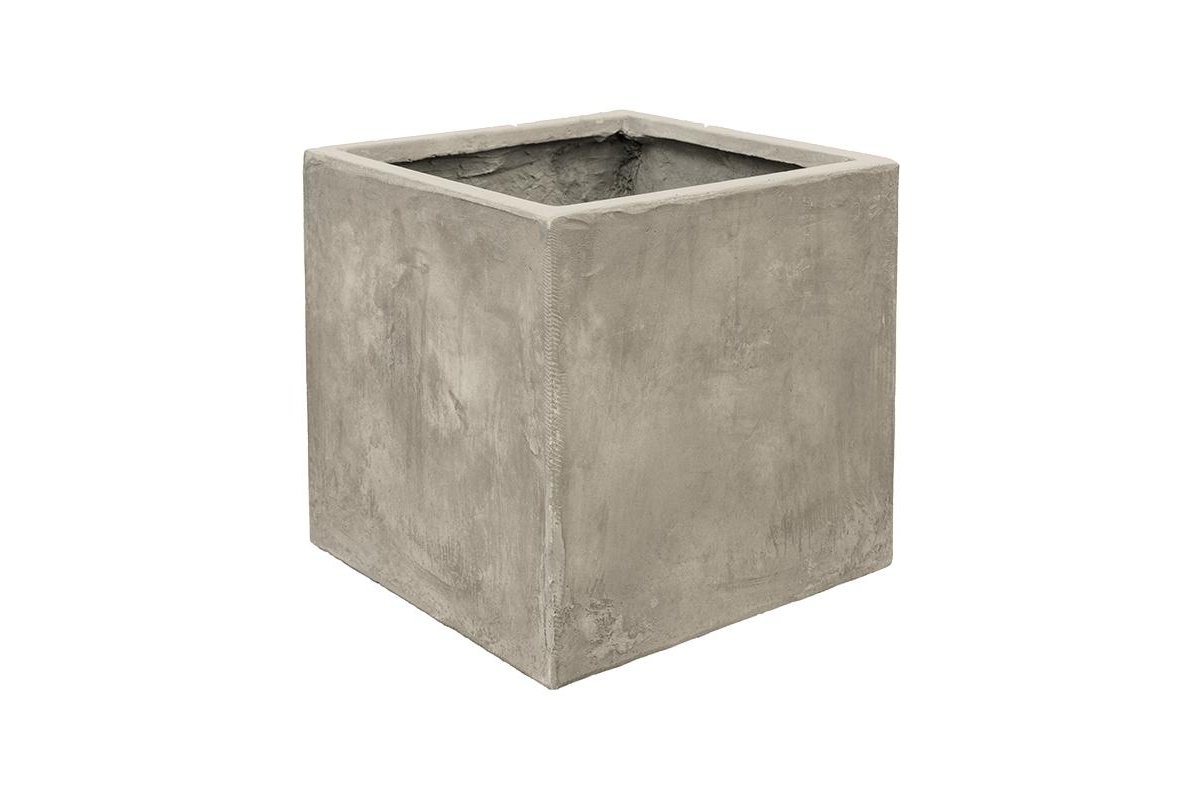 Кашпо static (grc) cube grey l43 w43 h43 см