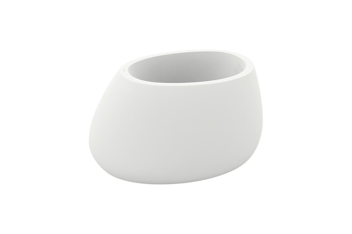 Кашпо stone basic oval white l80 w65 h40 см