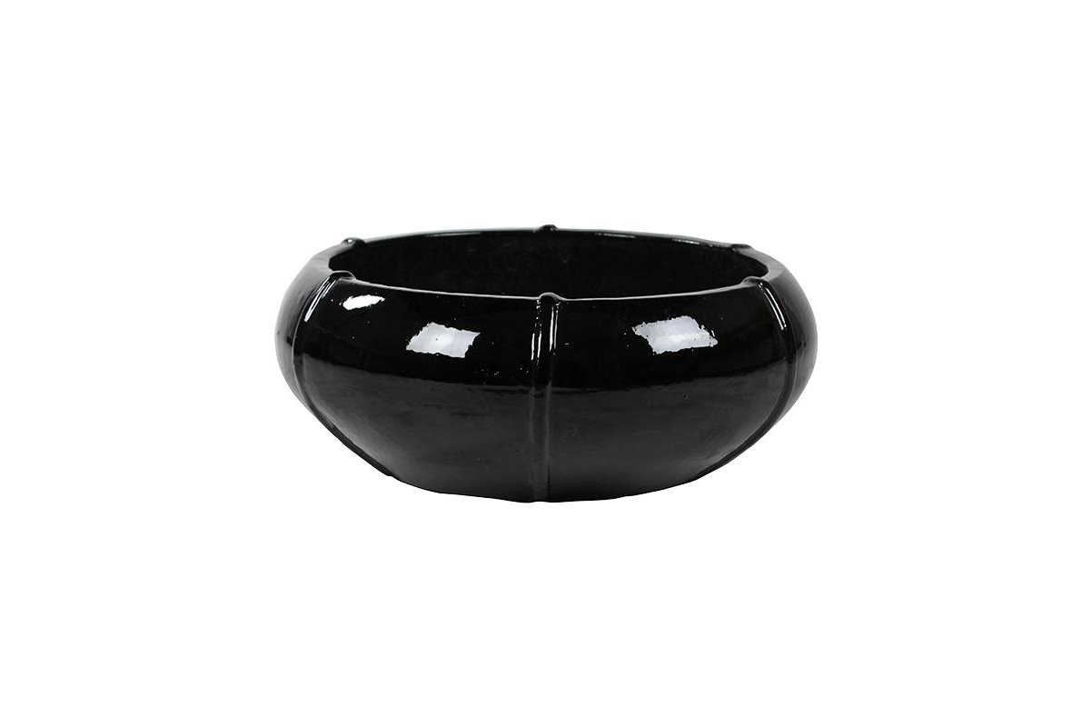 Кашпо black shiny bowl (moda) d55 h22 см