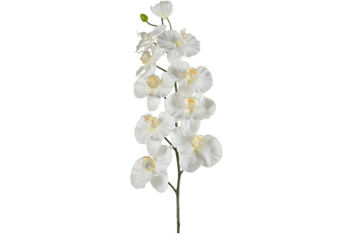 Орхидея фаленопсис ветвь белая искусственная h100 см