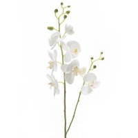 Орхидея фаленопсис двойная ветвь белая искусственная h95 см