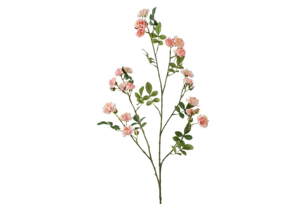 Роза Садовая ветвь искусственная розовая 112 см
