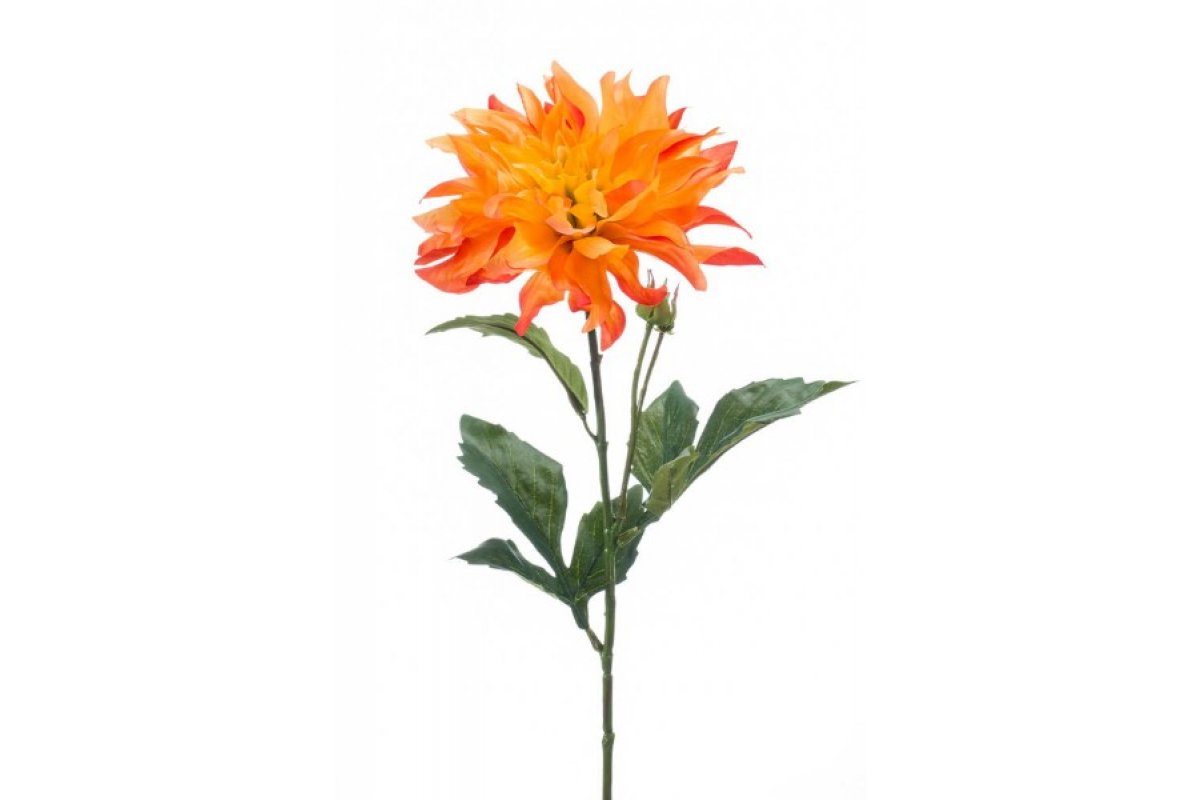 Георгин искусственный оранжево-желтый 60 см
