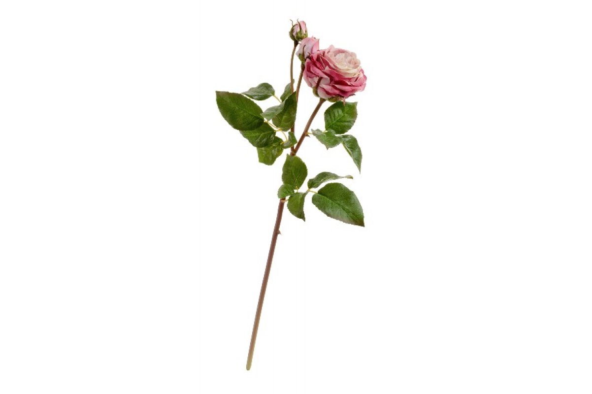 Роза Дэвид Остин Мидл ветвь искусственная розово-малиновая 50 см