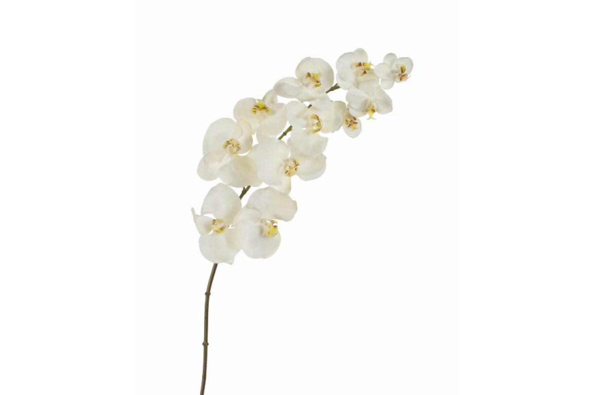Орхидея Фаленопсис искусственная белая 100 см (Real Touch)