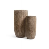 Кашпо Treez Effectory Wood высокий округлый конус светлый дуб от 65 до 80 см