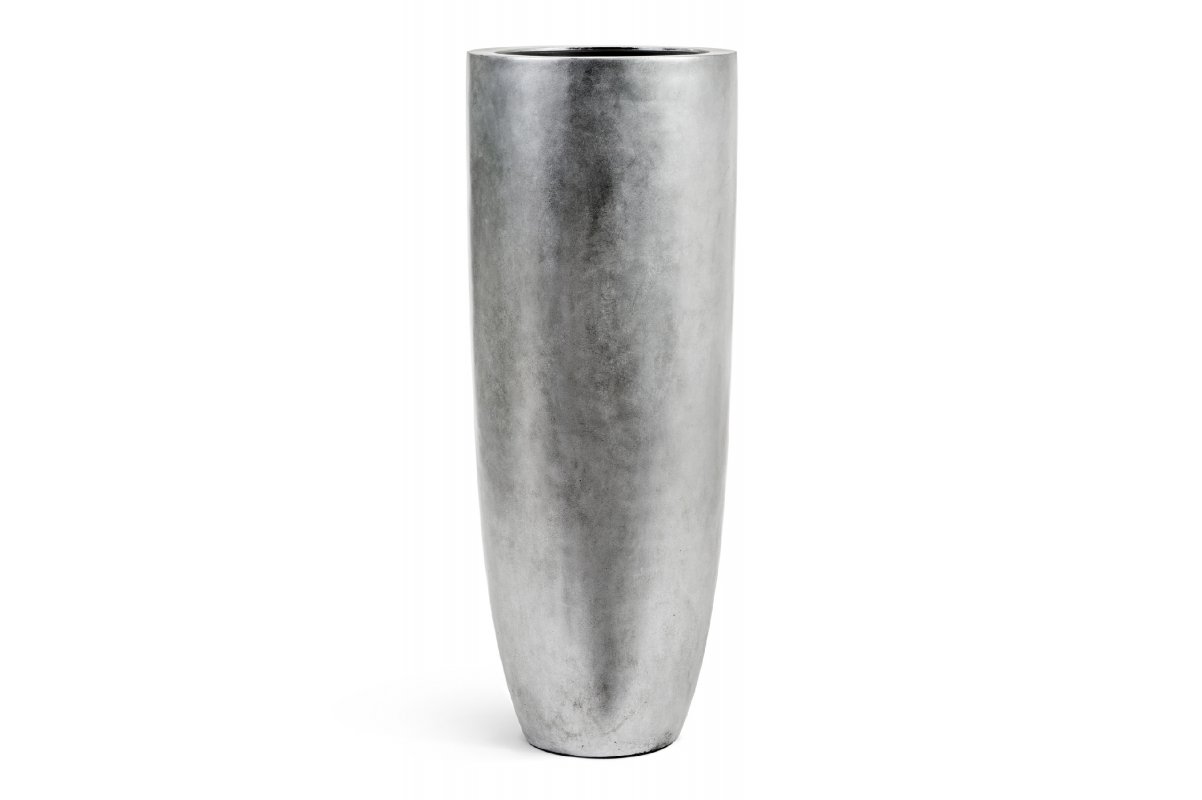 Кашпо Treez Effectory Metal высокий конус Giant серебро 120 см