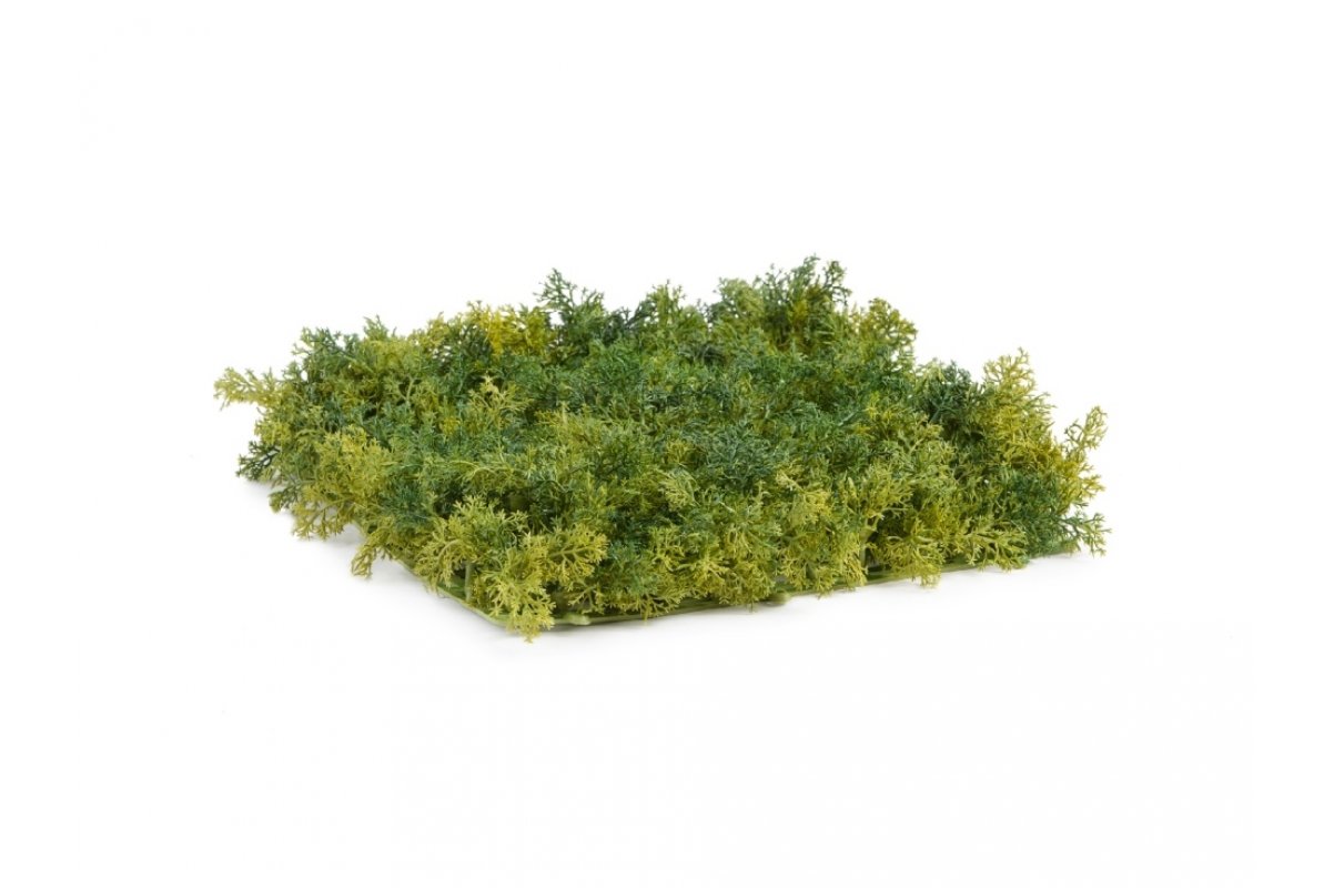 Мох Ягель искусственный зелёный микс 25 x 25 см (коврик) - Фото 2