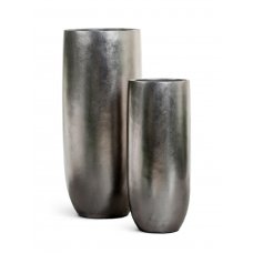 Кашпо Treez Effectory Metal высокий округлый конус стальное серебро от 72 до 95 см