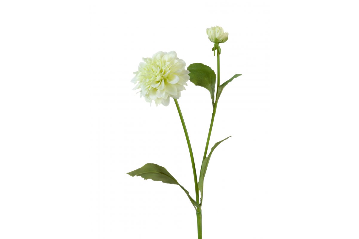 Георгин искусственный бело-зеленый 48 см