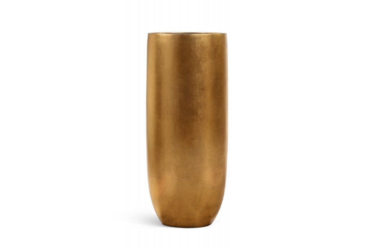 Кашпо Treez Effectory Metal высокий округлый конус сусальное золото от 72 до 95 см - Фото 2