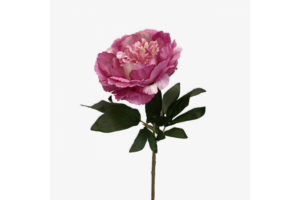 Пион Королевский искусственный темно-розовый 80 см