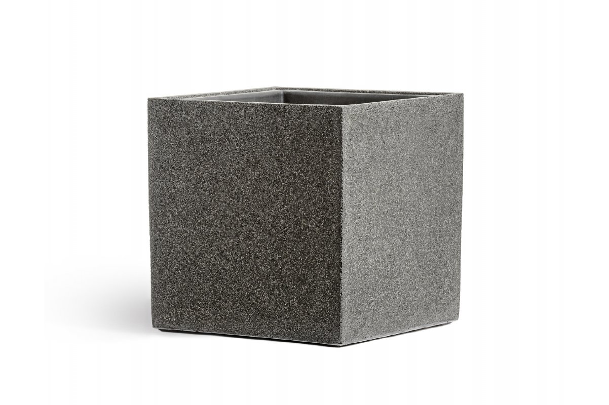 Кашпо Treez Effectory Ston куб темно-серый камень от 20 до 50 см - Фото 6