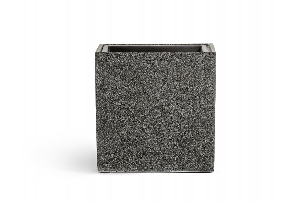Кашпо Treez Effectory Ston куб темно-серый камень от 20 до 50 см - Фото 4