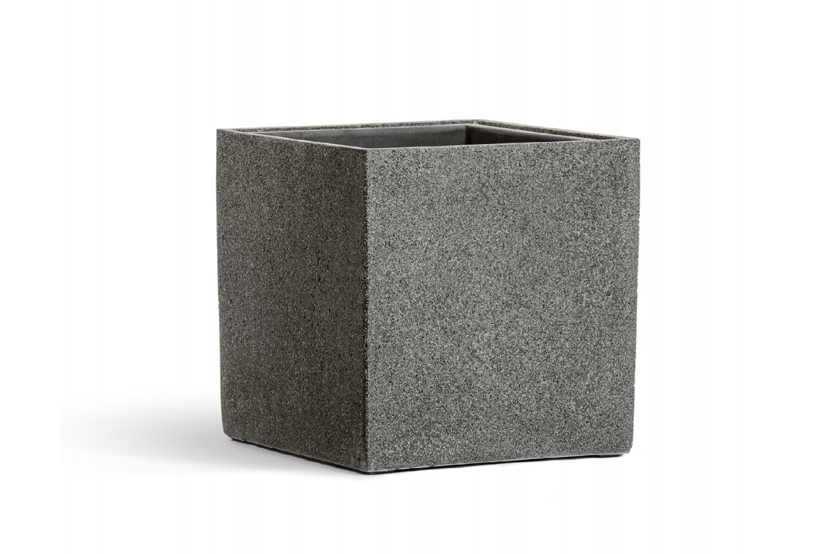 Кашпо Treez Effectory Ston куб темно-серый камень от 20 до 50 см - Фото 3