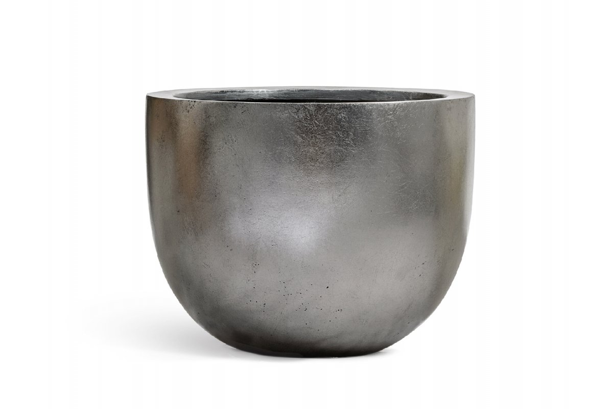 Кашпо Treez Effectory Metall низкая конус чаша стальное серебро от 37 до 48 см - Фото 2