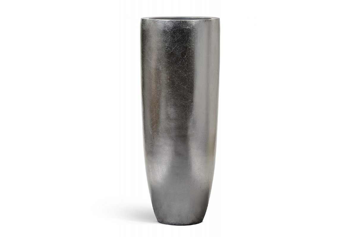 Кашпо Treez Effectory Metal высокий конус Giant стальное серебро 120 см
