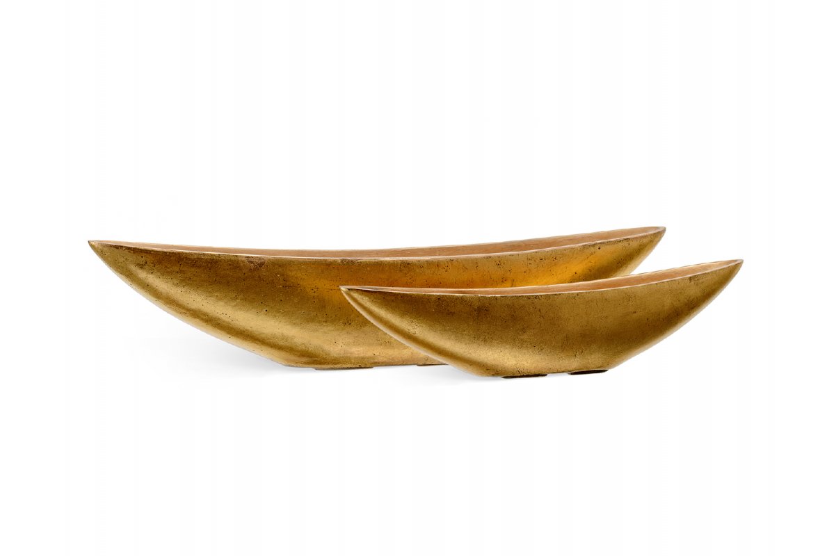 Кашпо Treez Effectory Metal лодка сусальное золото от 15 до 20 см