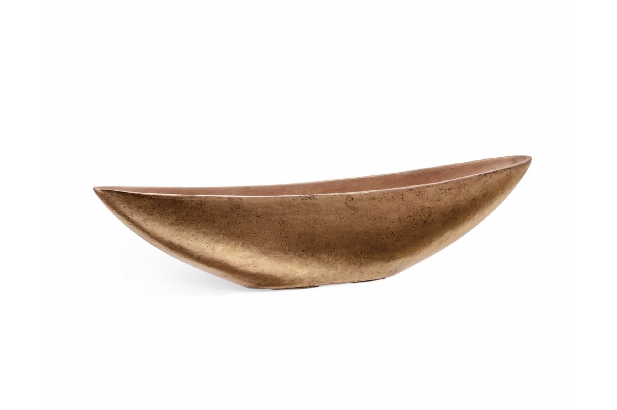 Кашпо Treez Effectory Metal лодка темное матовое золото от 15 до 20 см - Фото 2