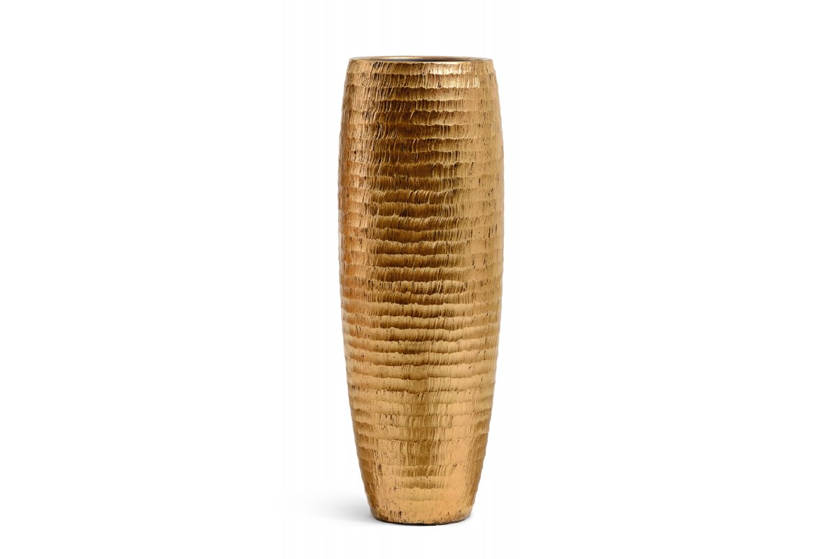 Кашпо Treez Effectory Metal высокая Design-ваза чеканное золото 97 см