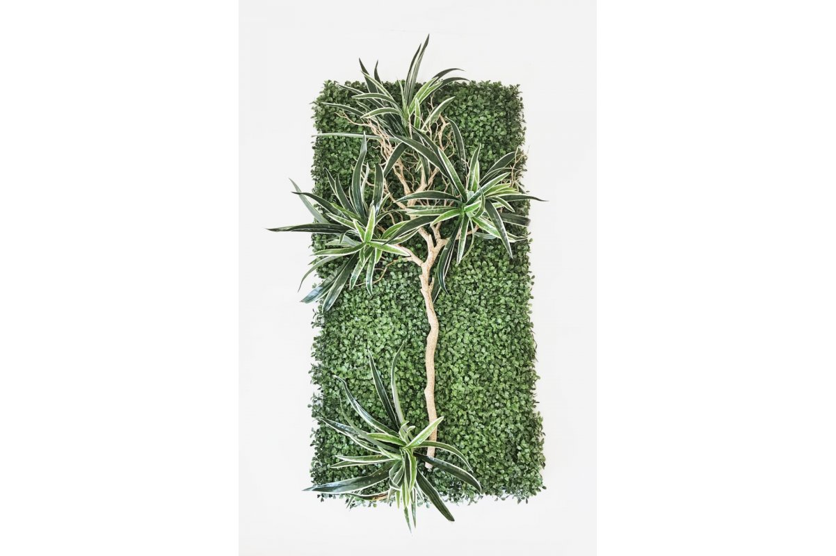 Фитопанно из искусственных растений "Хохлатое дерево" 100 см