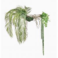 Фитопанно на коряге из искусственных растений "Тропик 1" 90 см