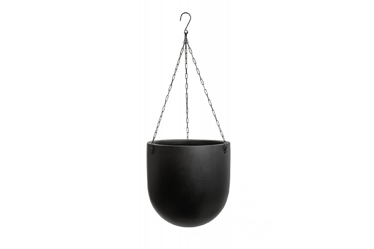 Кашпо TREEZ Effectory Black Stone чаша большая подвесная антрацит 28 см