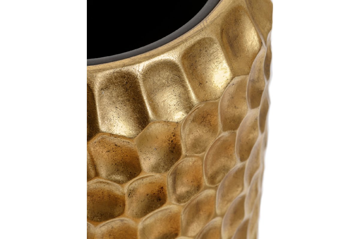 Кашпо Treez Effectory Metal высокий конус Design Cells сусальное золото от 75 до 117 см - Фото 3