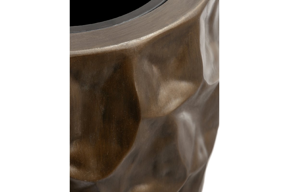 Кашпо Treez Effectory Metal высокий округлый конус Design Сrumple чернёная бронза от 75 до 90 см - Фото 3