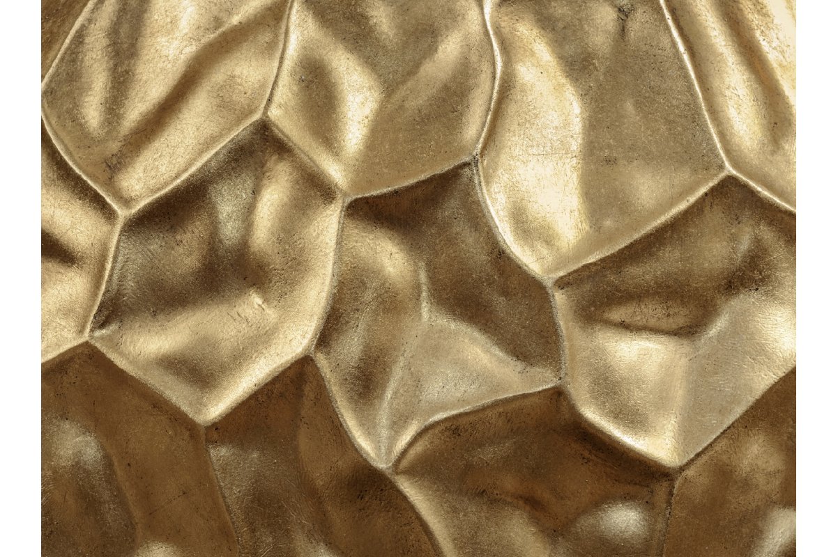 Кашпо Treez Effectory Metal плоская сфера Design Сrumple сусальное золото 52 см - Фото 3