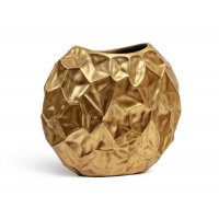 Кашпо Treez Effectory Metal плоская сфера Design Сrumple сусальное золото 52 см 