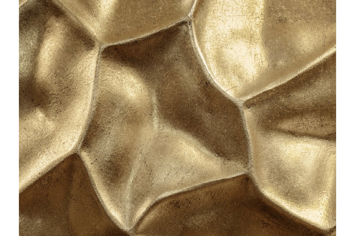 Кашпо Treez Effectory Metal плоская сфера Design Сrumple сусальное золото 52 см - Фото 4