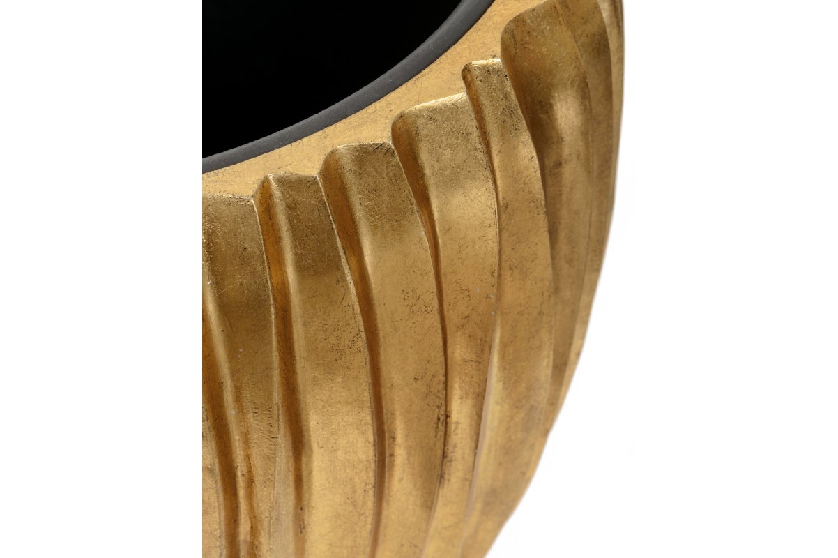 Кашпо Treez Effectory Metal чаша Design Wave сусальное золото от 32 до 42 см - Фото 3