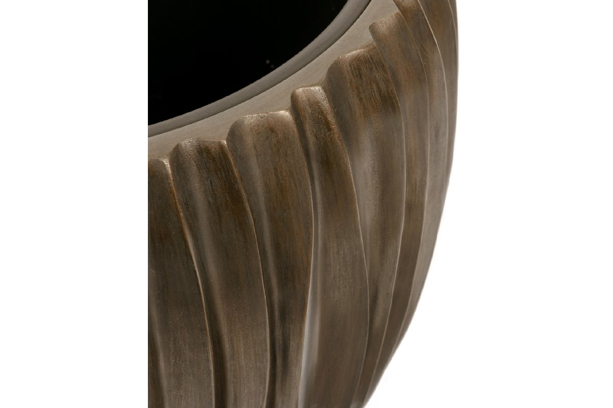Кашпо Treez Effectory Metal чаша Design Wave чернёная бронза от 32 до 42 см - Фото 3