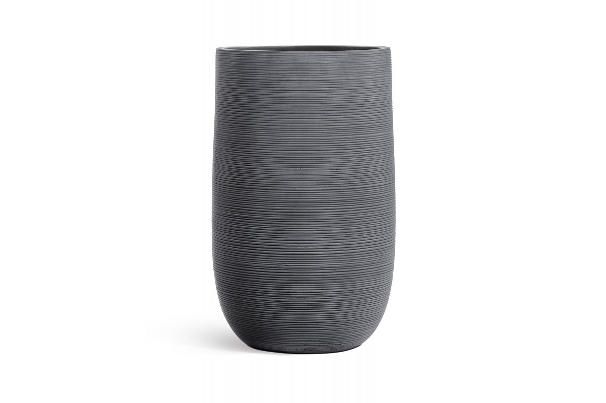 Кашпо Treez Ergo TreeLine высокая округлая чаша дымчато-серый бетон от 64 до 80 см - Фото 3