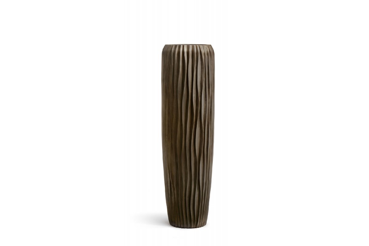 Кашпо Treez Effectory Metal высокий конус Giant Design Wave чернёная бронза от 141 до 180 см - Фото 7