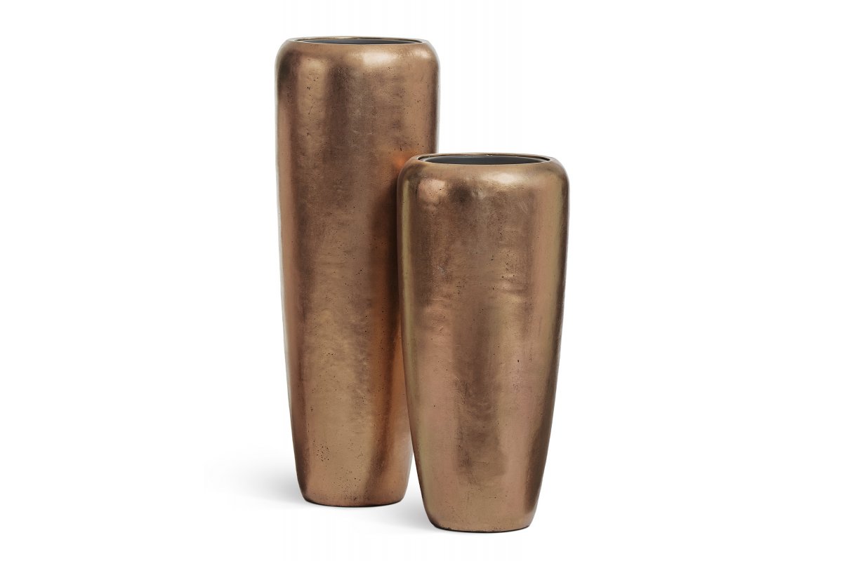 Кашпо Treez Effectory Metal дизайн-конус темное матовое золото от 75 до 97 см