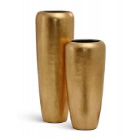 Кашпо Treez Effectory Metal дизайн-конус сусальное золото от 75 до 97 см 