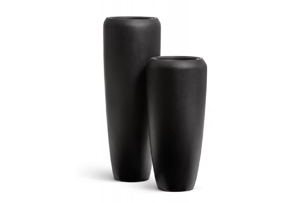 Кашпо Treez Effectory Black Stone высокий конус Design антрацит от 75 до 97 см