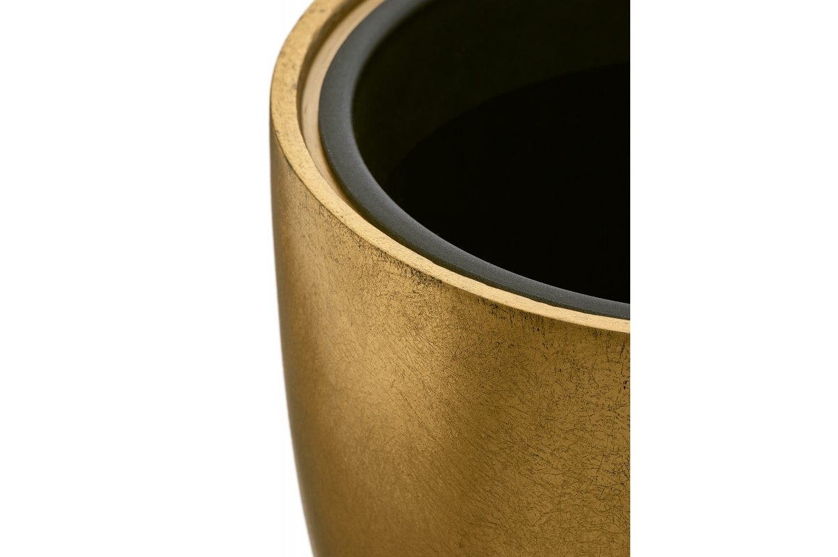 Кашпо Treez Effectory Metal округлый конус сусальное золото от 28 до 47 см - Фото 3