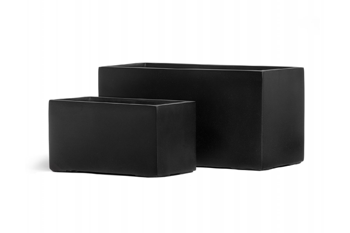 Кашпо Treez Effectory Black Stone низкий прямоугольник антрацит от 40 до 80 см